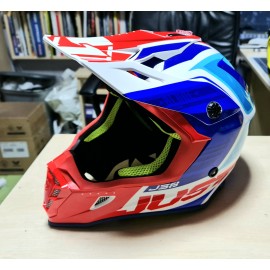 Kask JUST1 J38 BLADE niebiesko-czerwono-biały M